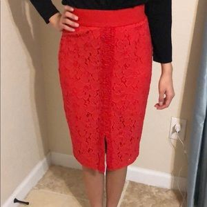 Thalia Sodi Mid Rise Skirt Red & White Size XS